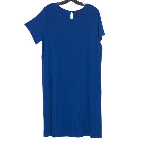 J Jill Dress Wearever Perfect T Shirt Minimalist Classic Casual Comfort Blue 1X - Picture 7 of 7
